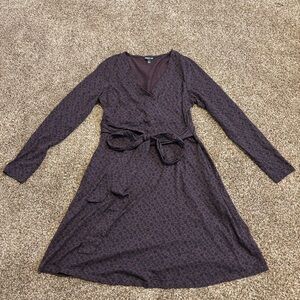 Toad&Co || Cue Faux Wrap Dress Organic Cotton Blend Size L